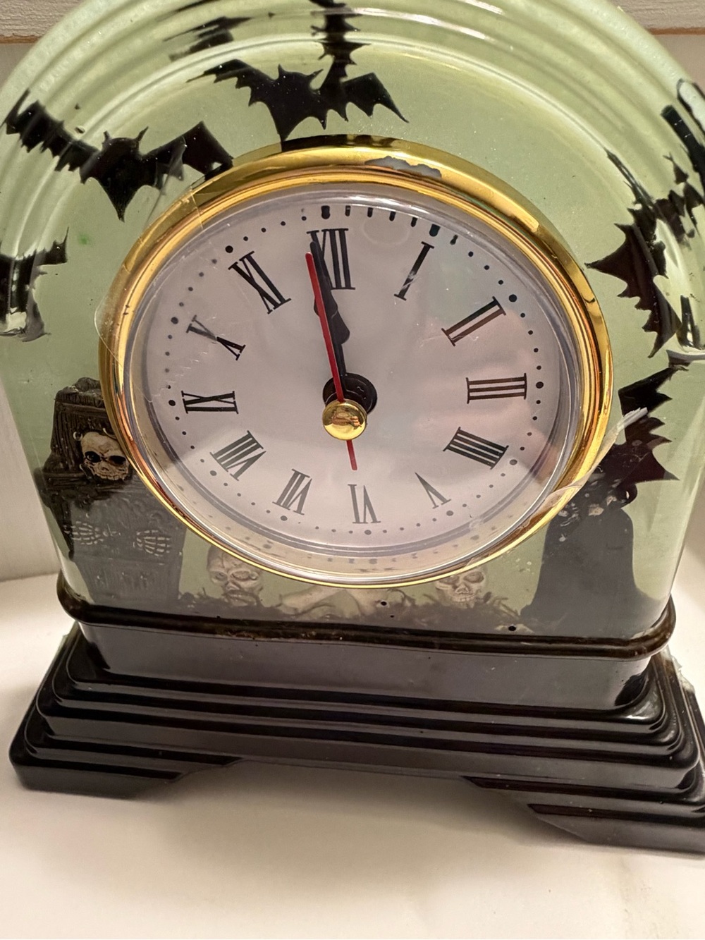Handmade Glow in the Dark Gothic Mantel Clock - Picture 4 of 4
